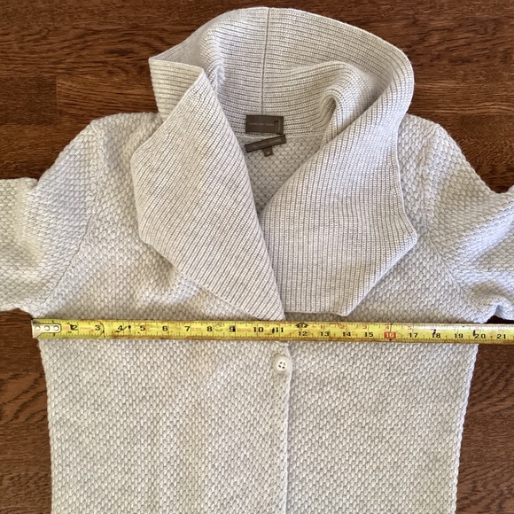 Mantovani Studio 100% Italian Cashmere Long Sweater Duster Coat Light Gray - Picture 13 of 16